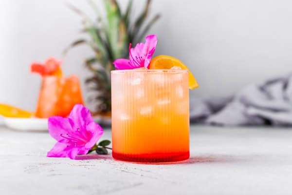 Pineapple Rum Punch in a glass. 