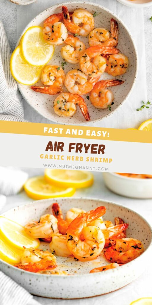 Air Fryer Shrimp pin for Pinterest.
