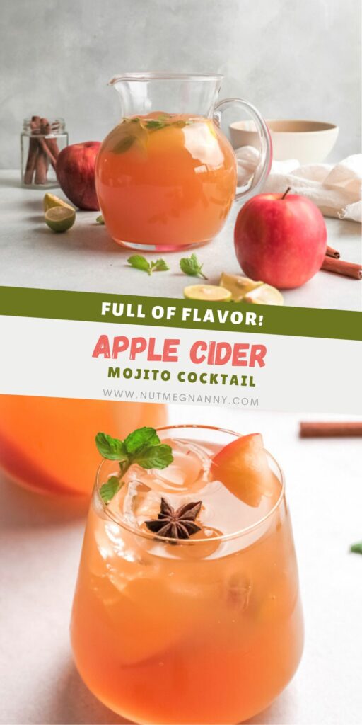 Apple Cider Mojito pin for Pinterest. 