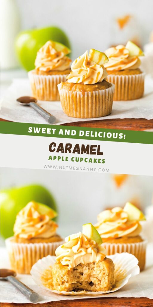 Caramel Apple Cupcakes pin for Pinterest.