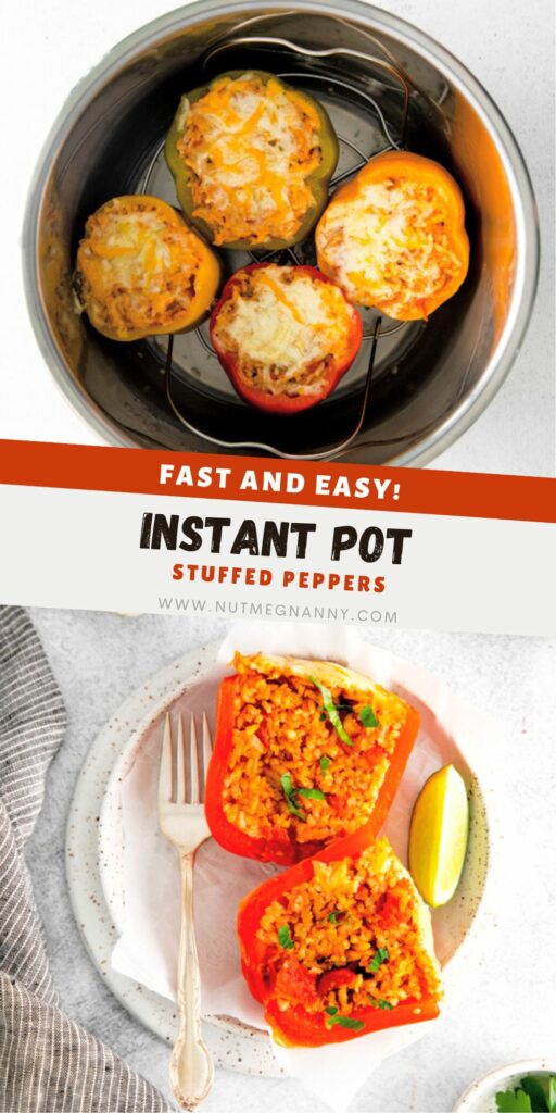 Instant Pot Stuffed Peppers pin for Pinterest. 