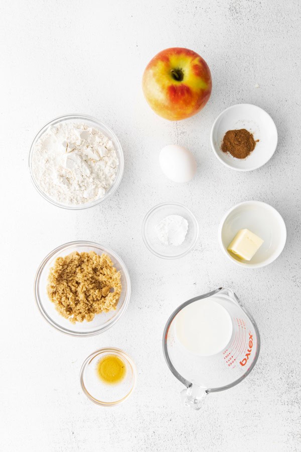 Ingredients to make air fryer apple fritters.