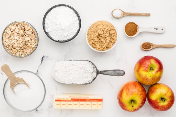 Ingredients to make Apple Pie Bars.