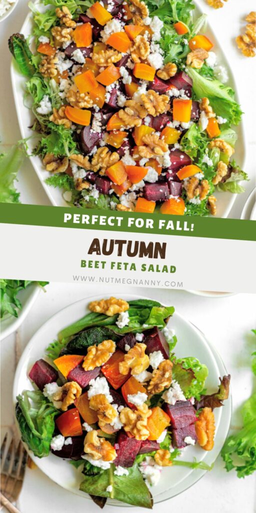 Roasted Beet Feta Salad pin for Pinterest. 