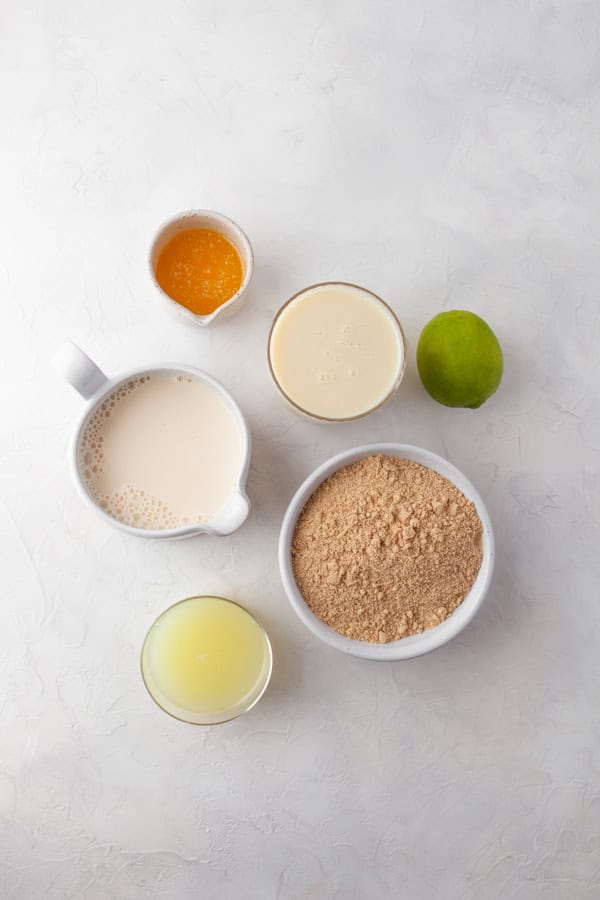 Ingredients to make Frozen Lime Pie. 