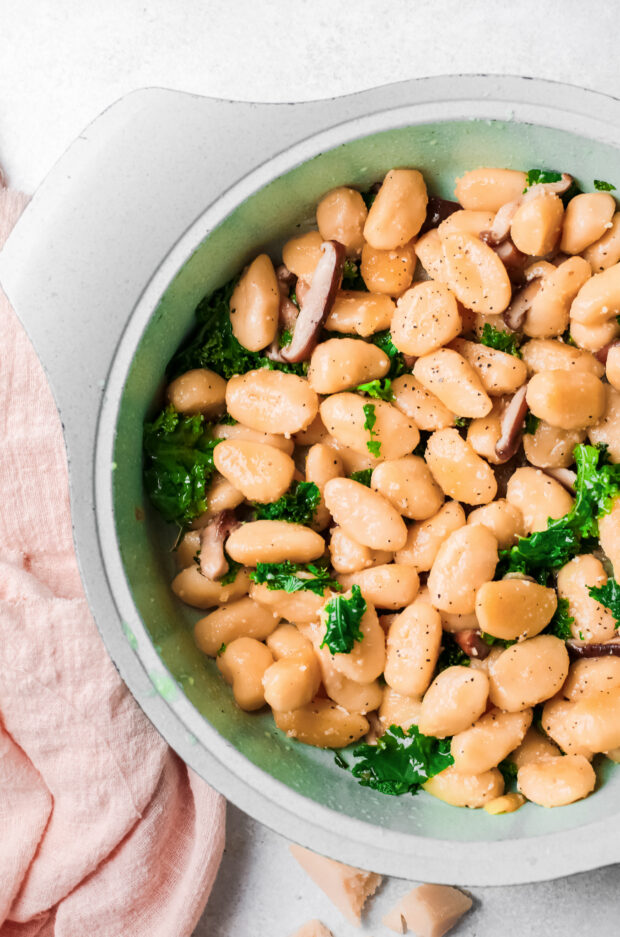 One Pot Mushroom Gnocchi in a pot. 