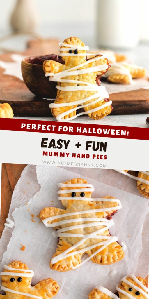 Mummy Hand Pies pin for pinterest. 