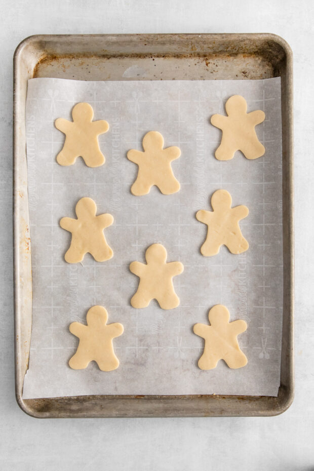 Dough on a sheet pan. 