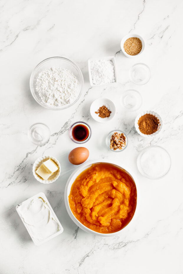 Ingredients to make The Best Pumpkin Bread.