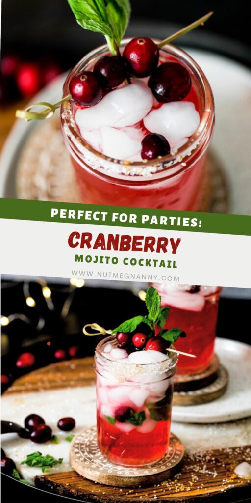Cranberry Mojito pin for Pinterest. 