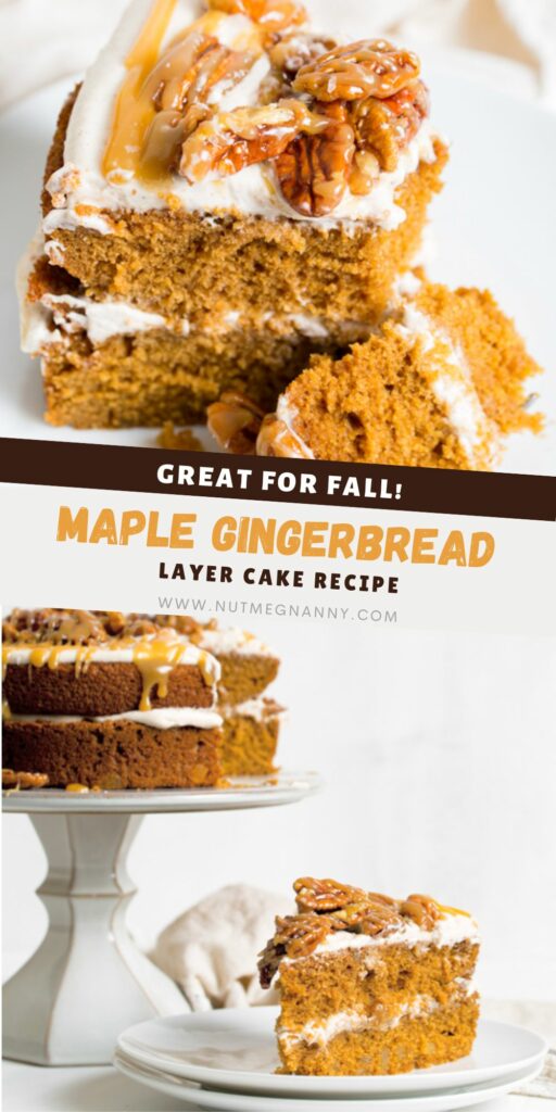 Maple Gingerbread Layer Cake pin for Pinterest.