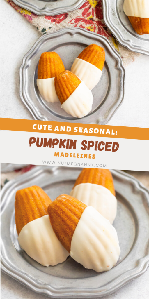 Spiced Pumpkin Madeleines pin for Pinterest. 