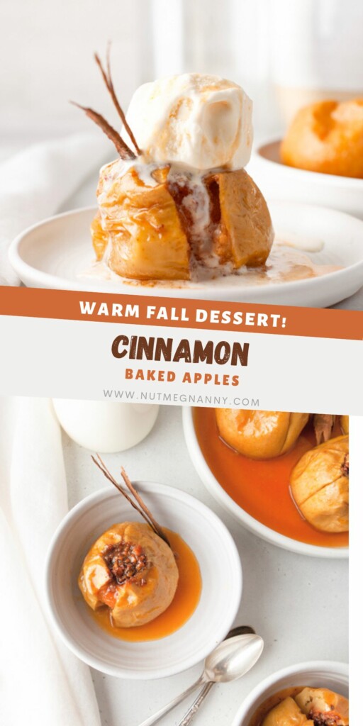Cinnamon Baked Apples pin for Pinterest. 