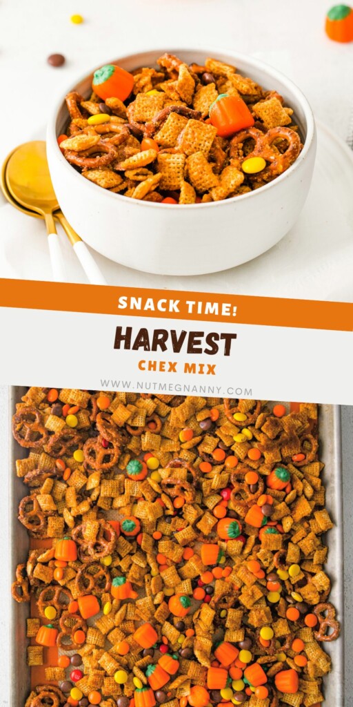 Harvest Chex Mix pin for Pinterest. 