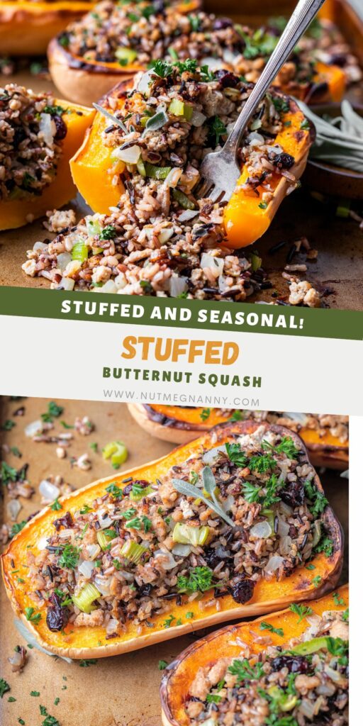 Stuffed Butternut Squash pin for Pinterest. 