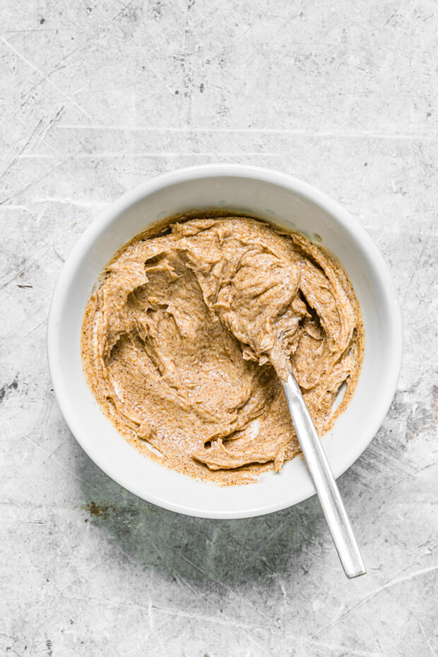 Cinnamon sugar butter in a bowl. 