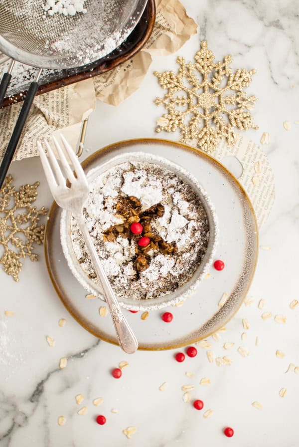 Baked Gingerbread Oatmeal in single serving bowls. 
