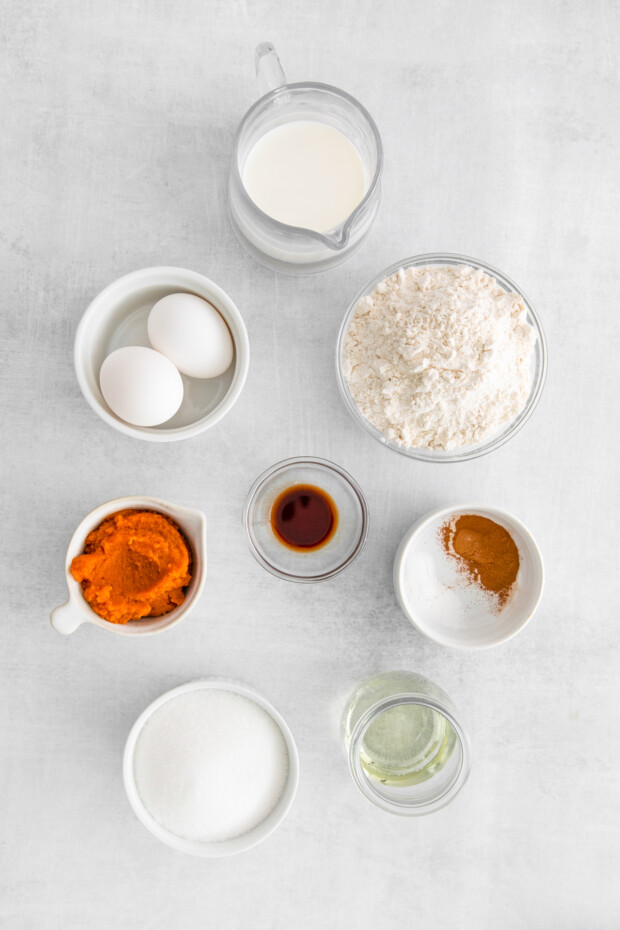 Ingredients to make Pumpkin Pie Cupcakes. 