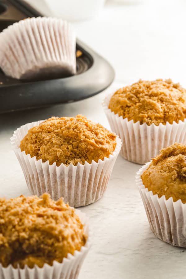 Sweet Potato Muffins in a paper liner. 