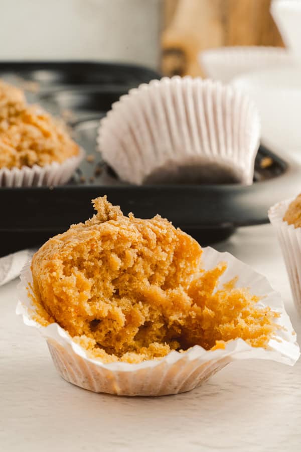Sweet Potato Muffins cut in half. 