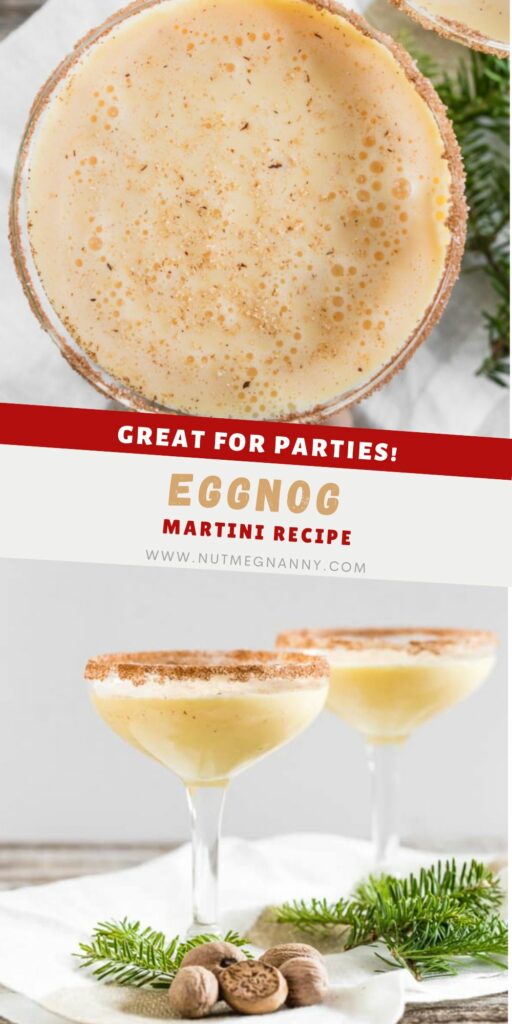 Eggnog Martini pin for Pinterest.