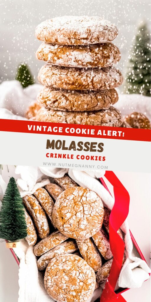 Molasses Crinkle Cookies pin for Pinterest.