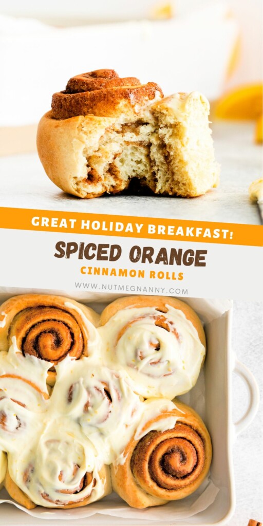 Spiced Orange Cinnamon Rolls pin for Pinterest.