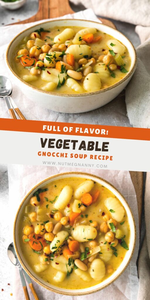 Vegetable Gnocchi Soup pin for Pinterest.