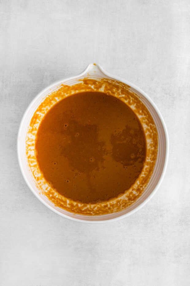 Spicy peanut sauce in a bowl.