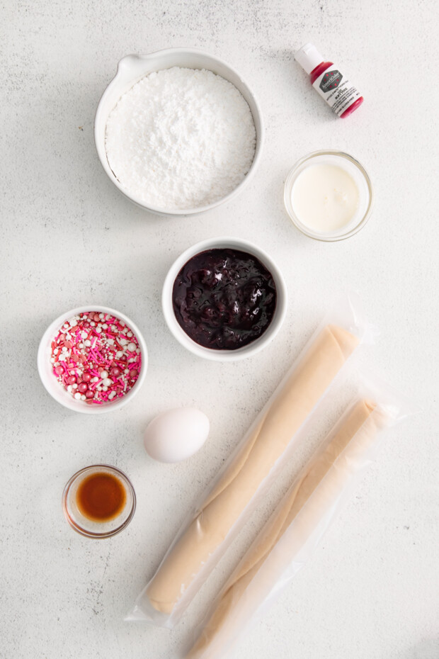 Air Fryer Pop Tarts ingredients on a table. 