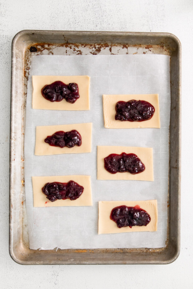 Dough with jam in the middle. 