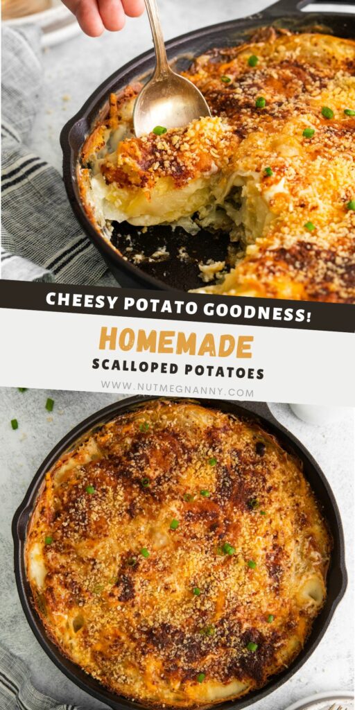Homemade Scalloped Potatoes pin for Pinterest.