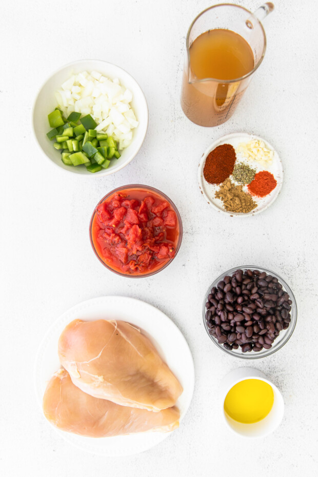 Ingredients for Instant Pot Chicken Tortilla Soup. 