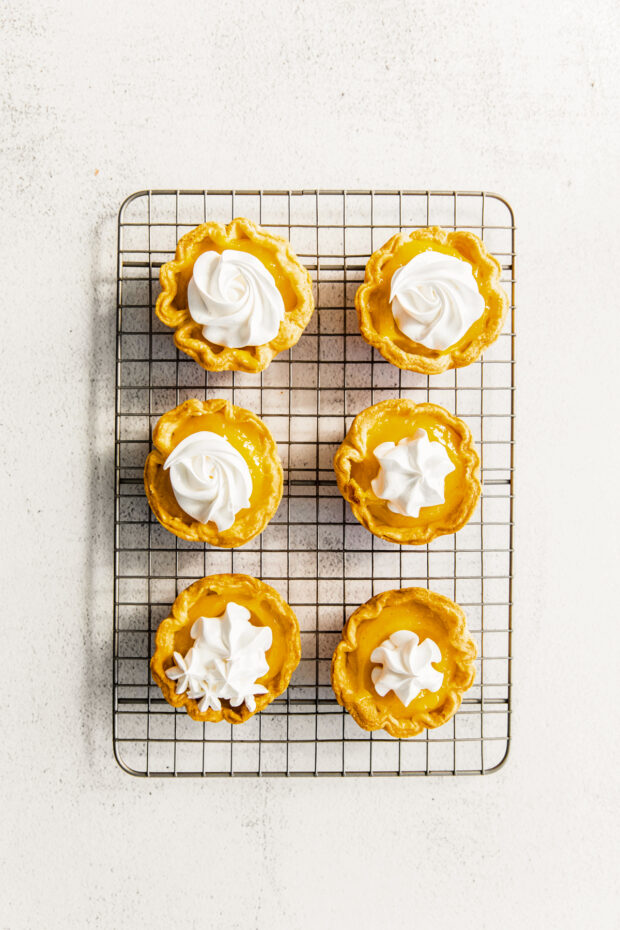 Mini tart pastry in a tart pan. 