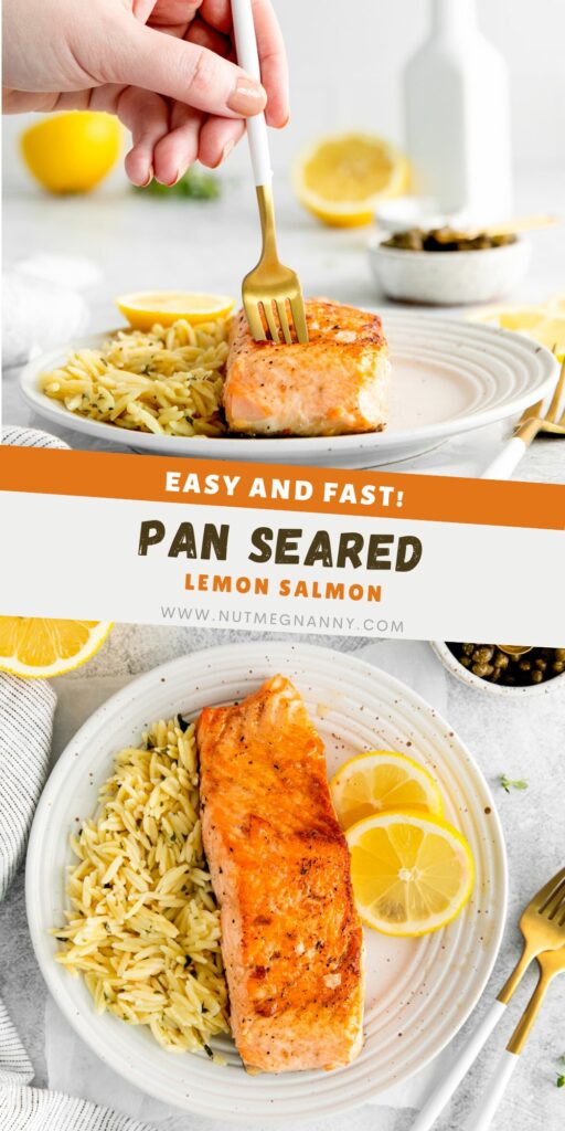 Pan Seared Salmon pin for Pinterest.