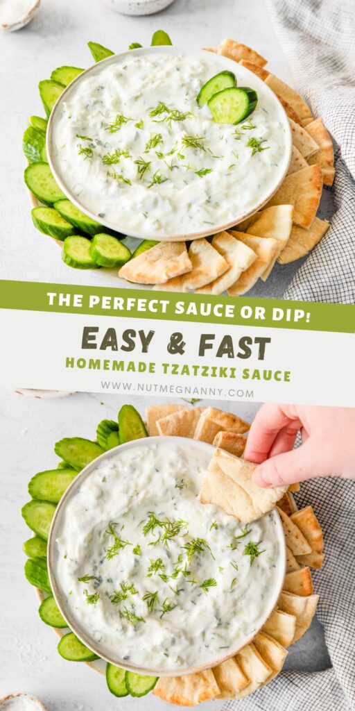 Tzatziki Sauce pin for Pinterest.