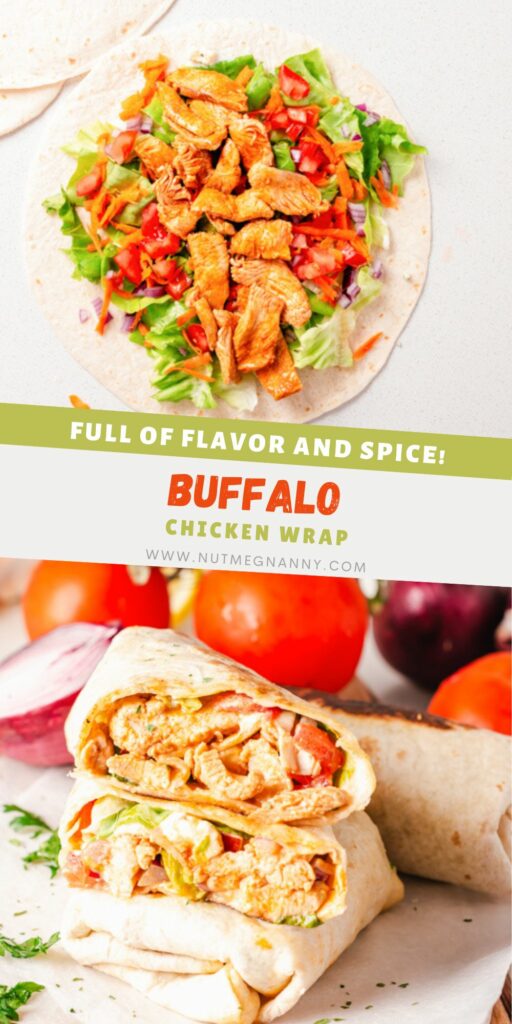 Buffalo Chicken Wrap pin for Pinterest.