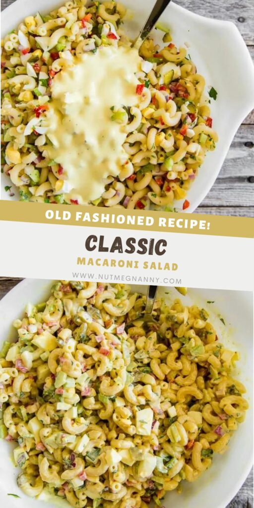 Classic Macaroni Salad pin for Pinterest. 