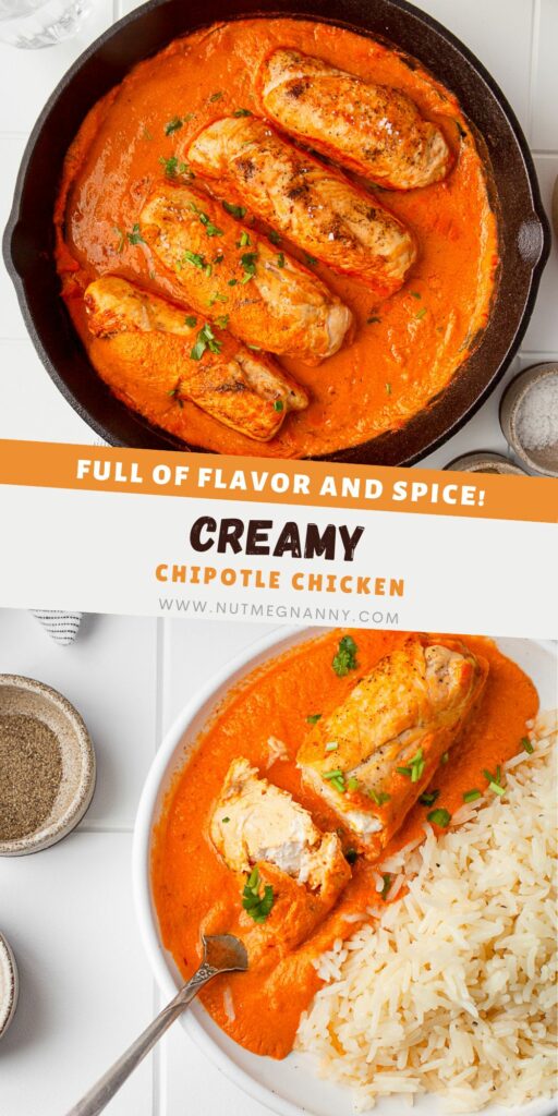 Creamy Chipotle Chicken pin for Pinterest. 