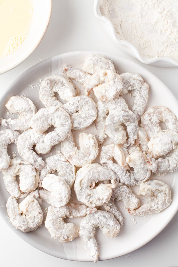 Shrimp coated in flour.