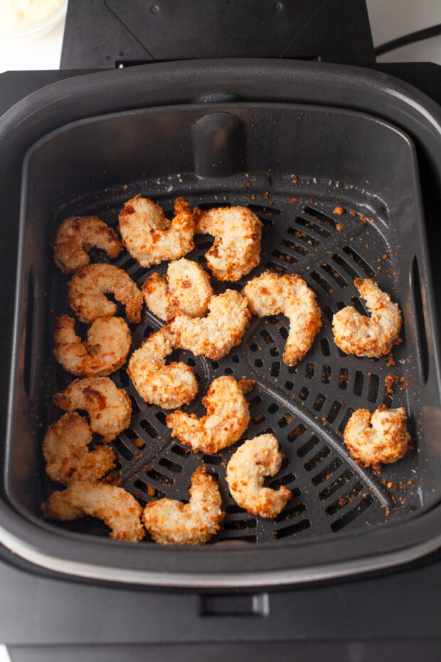 Cooked Crispy Air Fryer Shrimp.