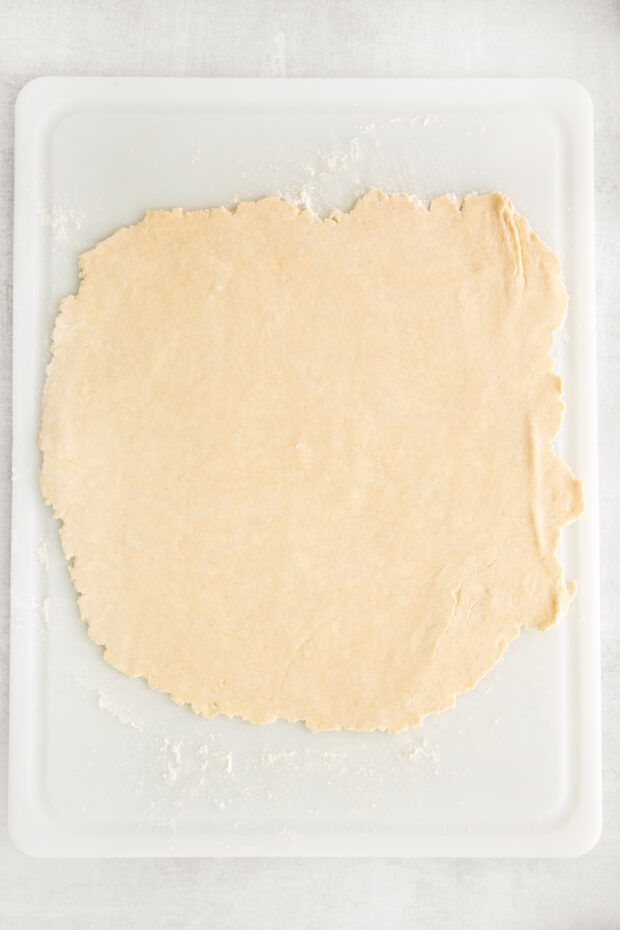 Rolled out buttery pie crust.