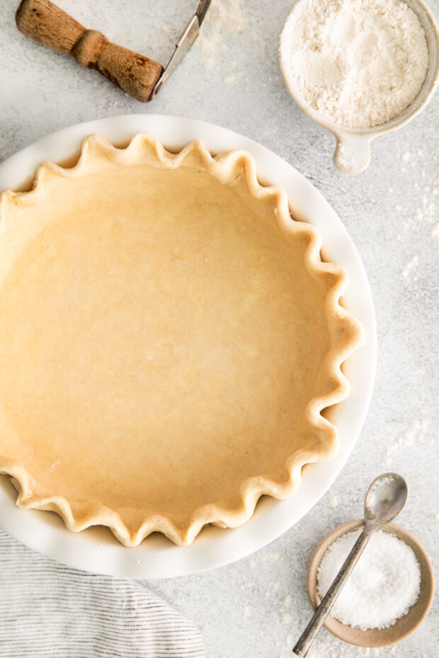 Homemade Buttery Pie Crust uncooked.