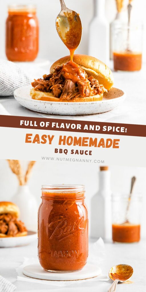 Easy BBQ Sauce pin for Pinterest.