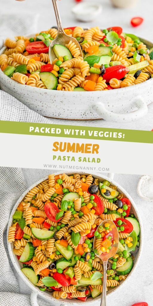 Summer Pasta Salad pin for pinterest.