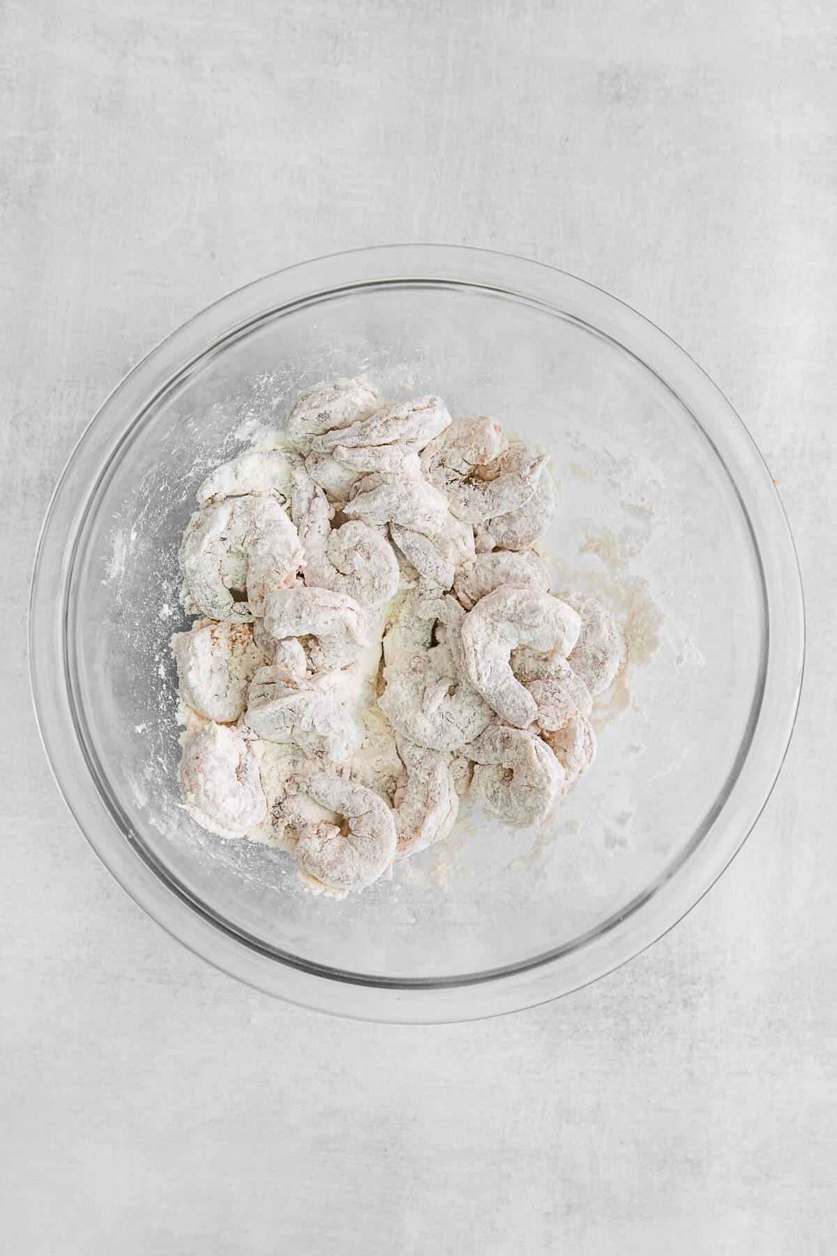 Breaded shrimp in a bowl.
