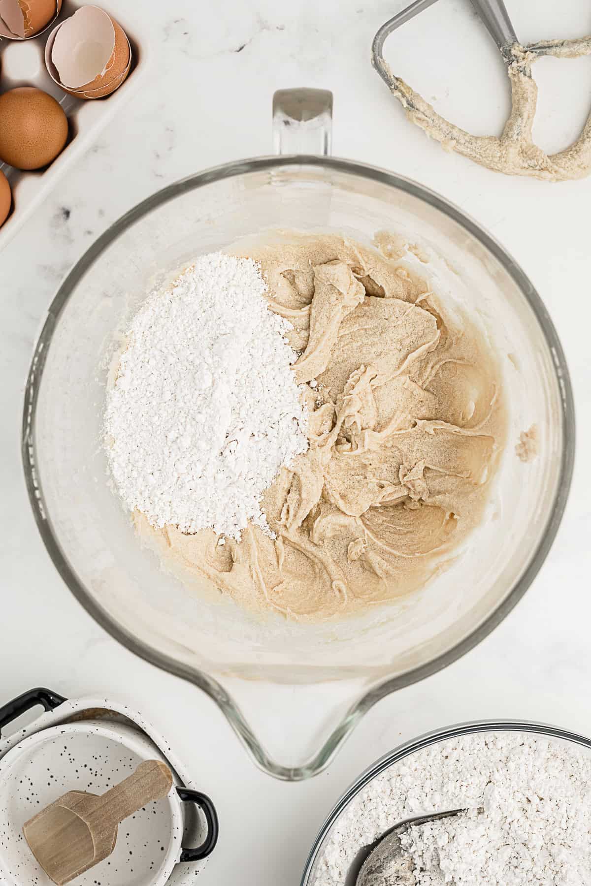 Cookie batter with flour added in. 