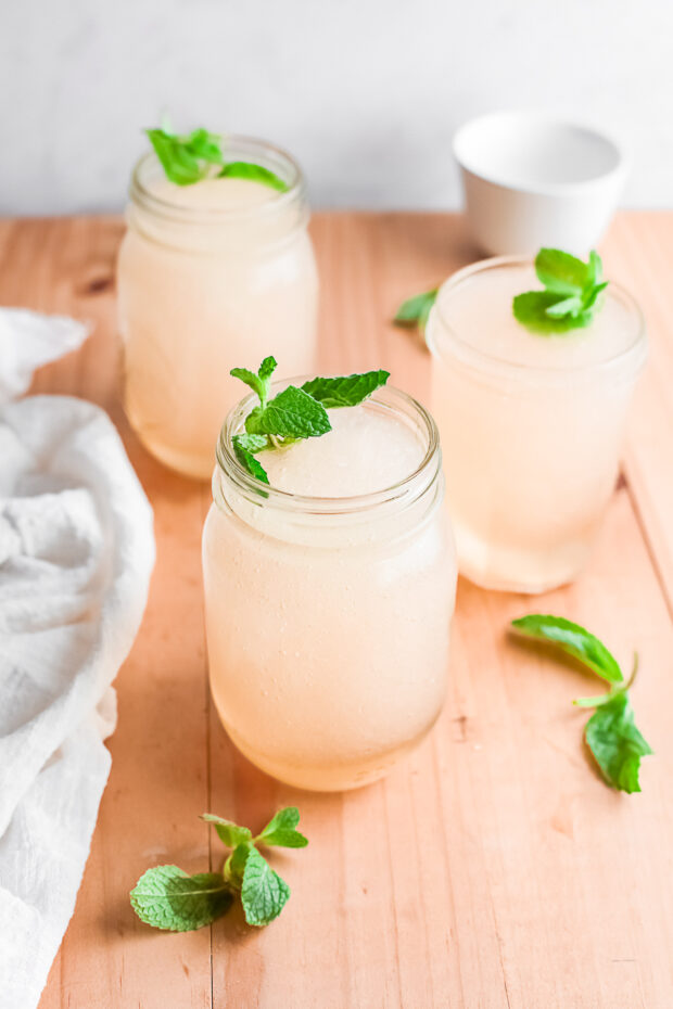 Frozen Mint Julep in a mason jar. 