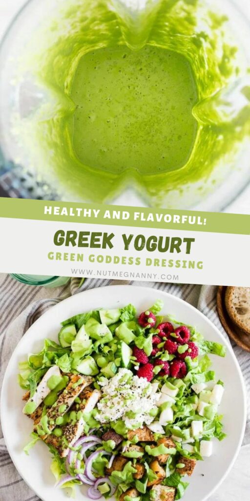 Greek Yogurt Green Goddess Dressing pin for Pinterest.