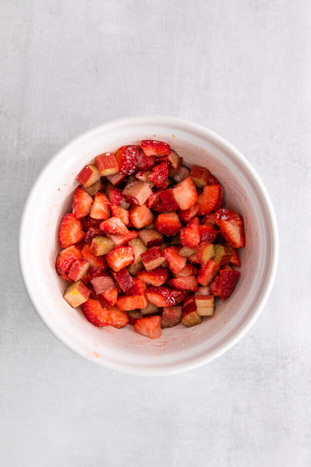 Fruit filling in a bowl.